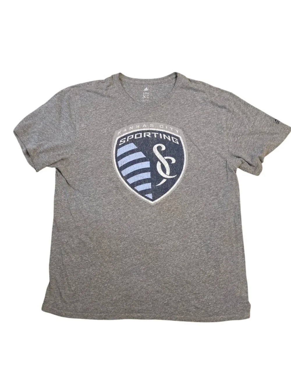 Adidas Kansas City Sporting 2XL Heather Gray T Shirt Soccer Team KC